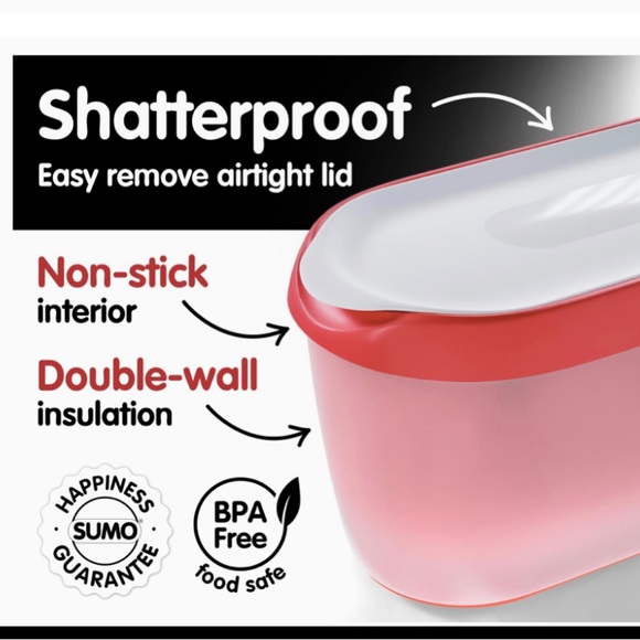 Ice Cream Containers for Homemade Ice Cream 1.5 Quart Per Container(2) Red /SUMO - Picture 15 of 15